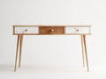 Bureau - bois - 127x47x75 cm - blanc-marron - moderne