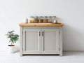 Buffet - Bois-Métal - 132x54x95 cm - Blanc cassé-Bois naturel - Style campagne chic