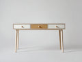 Bureau - bois - 123x46x75 cm - blanc-marron - moderne