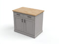 Buffet - Bois-Métal - 116x54x97 cm - Gris clair-Bois naturel - Style contemporain raffiné