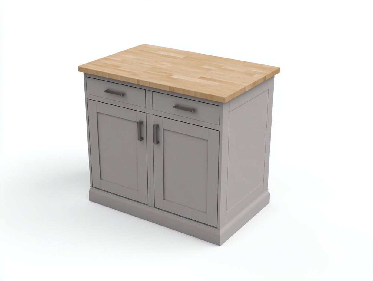 Buffet - Bois-Métal - 116x54x97 cm - Gris clair-Bois naturel - Style contemporain raffiné