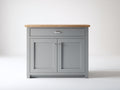 Buffet - Bois-Métal - 94x47x98 cm - Gris clair-Bois naturel - Style scandinave raffiné