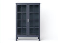 Vitrine - bois-verre - 108x42x191 cm - gris bleu foncé - style moderne