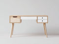 Bureau - bois - 130x55x76 cm - blanc-marron - moderne