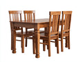 Salon de jardin repas-Bois-140 x 80 x 76 cm-Marron miel-Classique