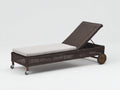 Bain de soleil-Rotin-Tissu-Métal-192 x 69 x 82 cm-Marron foncé-Beige-Naturel