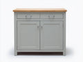 Buffet - Bois-Métal - 128x52x96 cm - Gris perle-Bois naturel - Style contemporain chaleureux