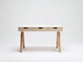 Bureau - bois - 125x55x75 cm - blanc-marron - moderne