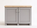 Buffet - Bois-Métal - 122x53x94 cm - Gris perle-Bois naturel - Style contemporain épuré