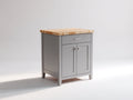 Buffet - Bois-Métal - 76x43x99 cm - Gris clair-Bois naturel - Style scandinave compact