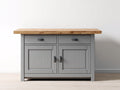 Buffet - Bois-Métal - 124x48x92 cm - Gris-Bois naturel - Style rustique contemporain