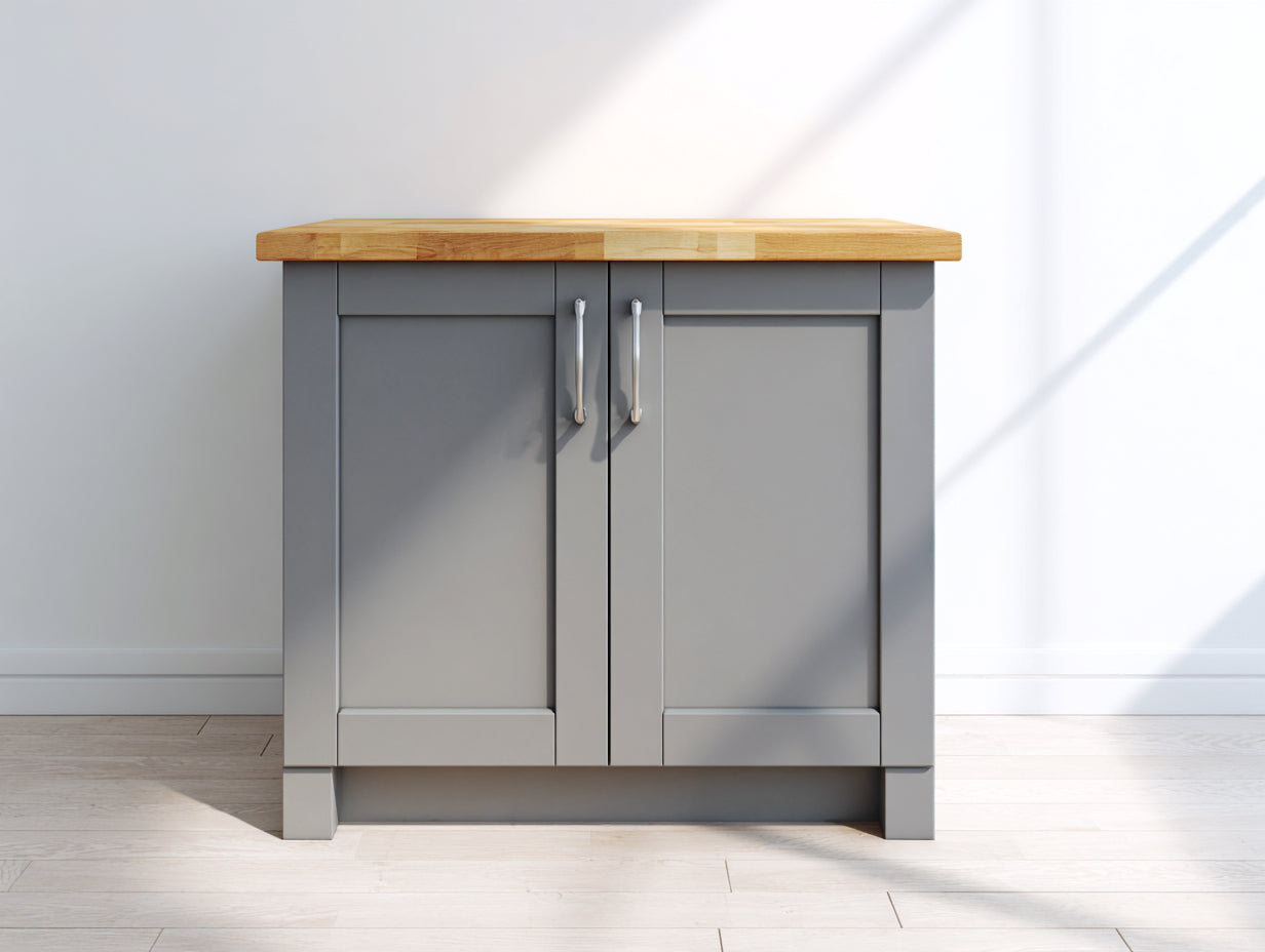 Buffet - Bois-Métal - 96x44x88 cm - Gris-Bois naturel - Style scandinave