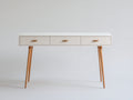 Bureau - bois - 121x49x75 cm - blanc-marron - moderne