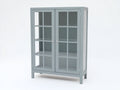 Vitrine - bois-verre - 98x38x168 cm - bleu gris - style scandinave